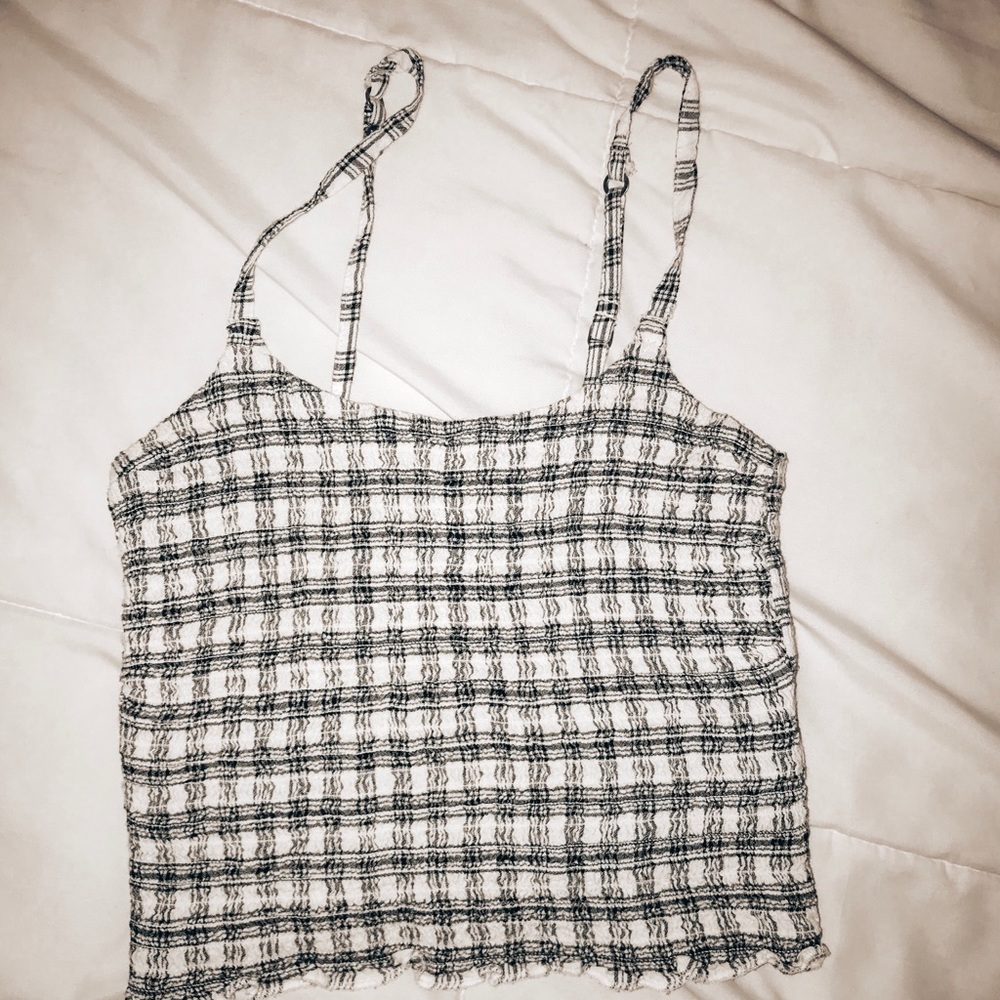 checkered black and white tank!!